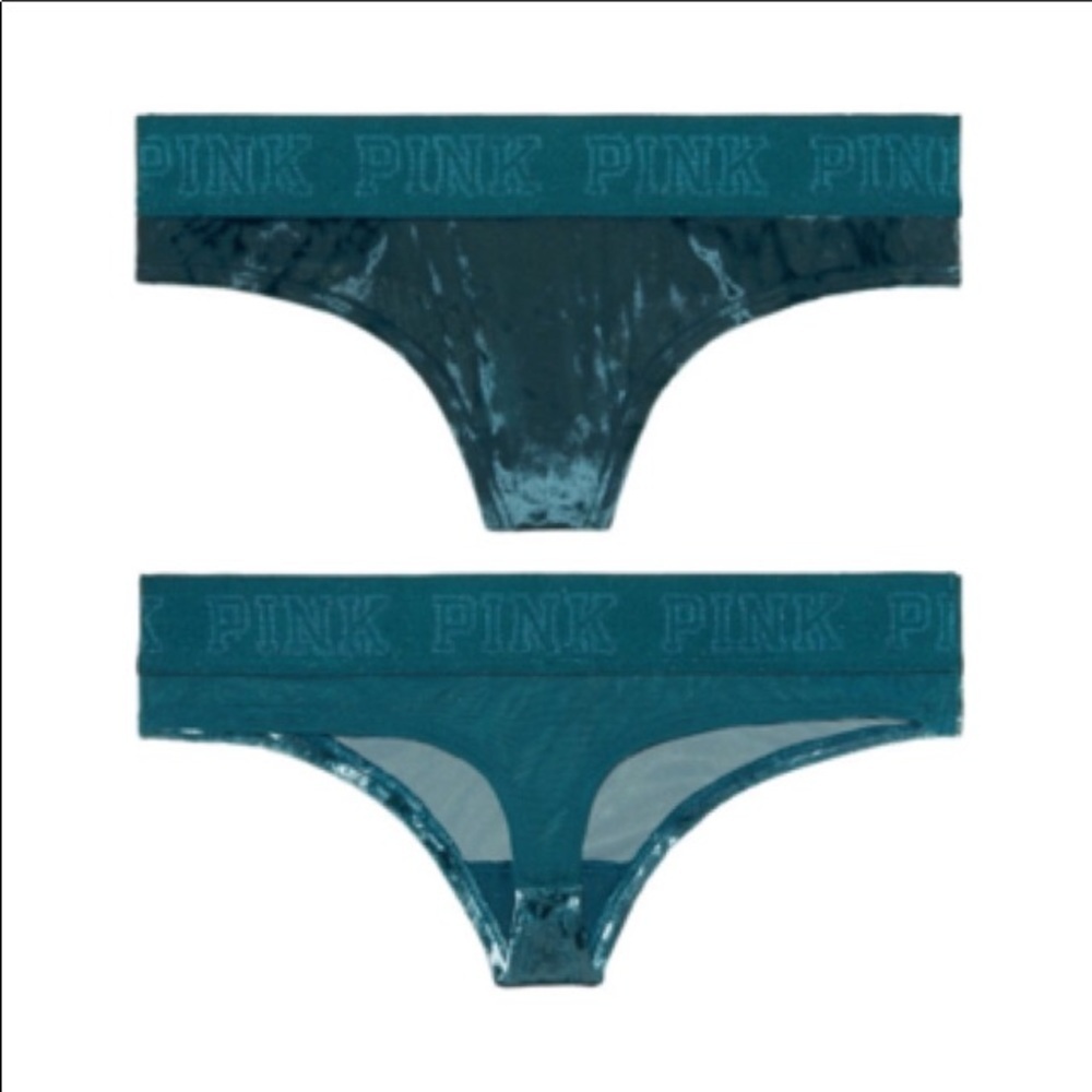 PINK VICTORIA’S SECRET Velvet Thong | Forest Green | XS | NWT